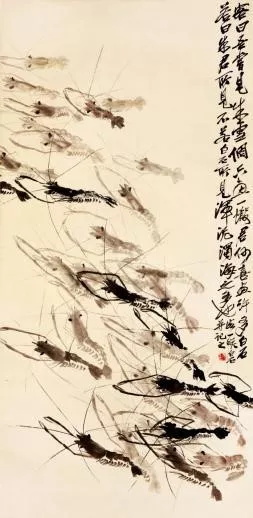 资料图片      齐白石以画虾闻名于世,展览自然少不了"齐氏虾".