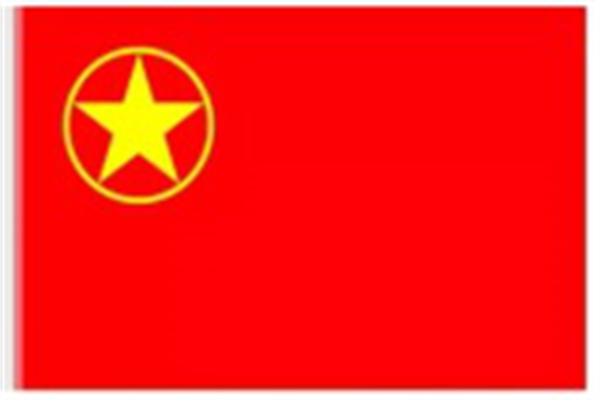 周令钊(1951年主笔设计)   共青团团旗   涤纶   湖南省博物馆藏